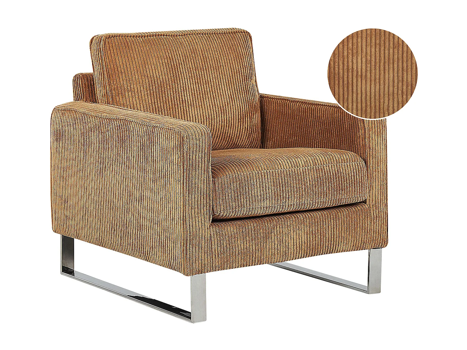 Fauteuil VIND Velours côtelé Marron clair