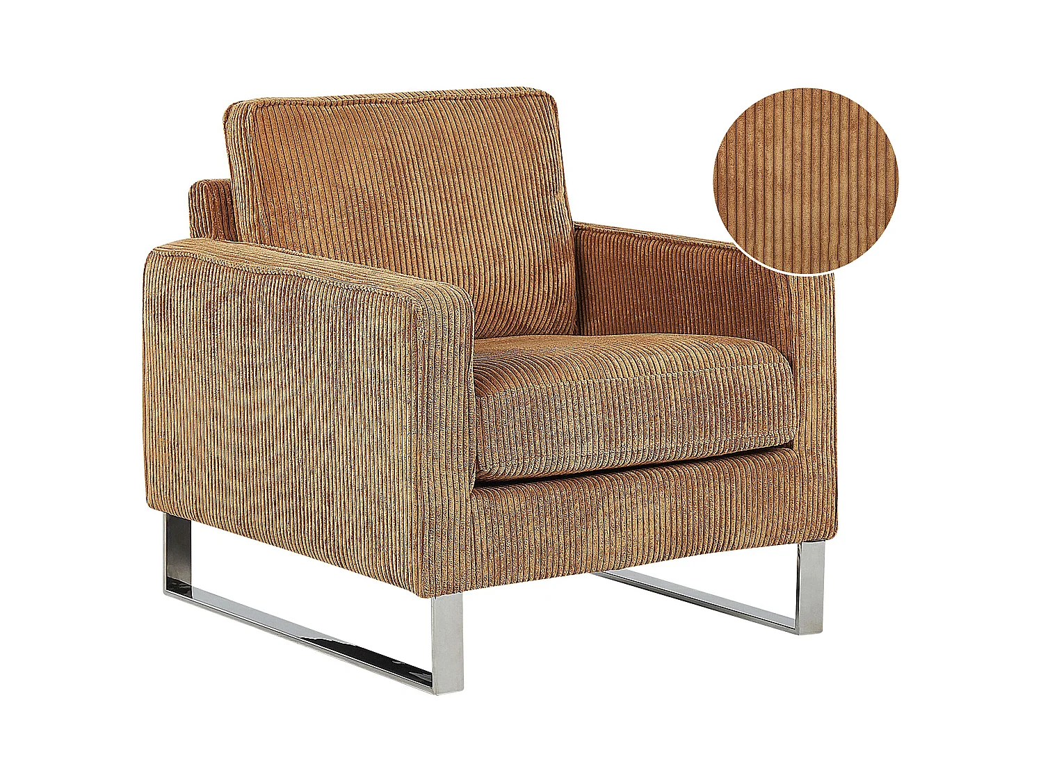 Fauteuil VIND Velours côtelé Marron clair