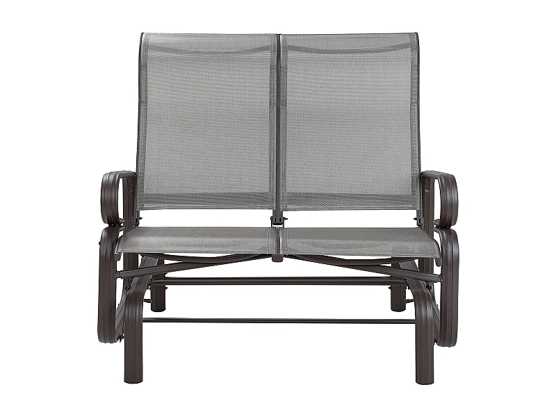 Banc de jardin BORGIO 114 cm Métal Marron/gris