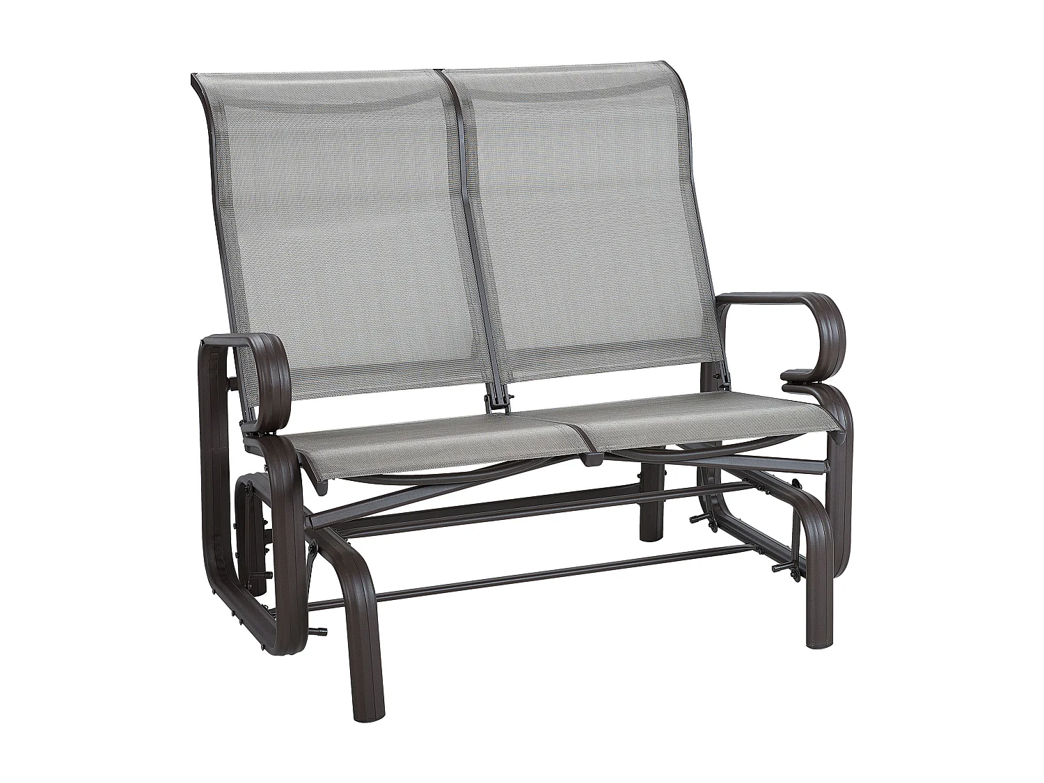 Panchina da giardino BORGIO 114 cm Metallo Marrone/ Grigio