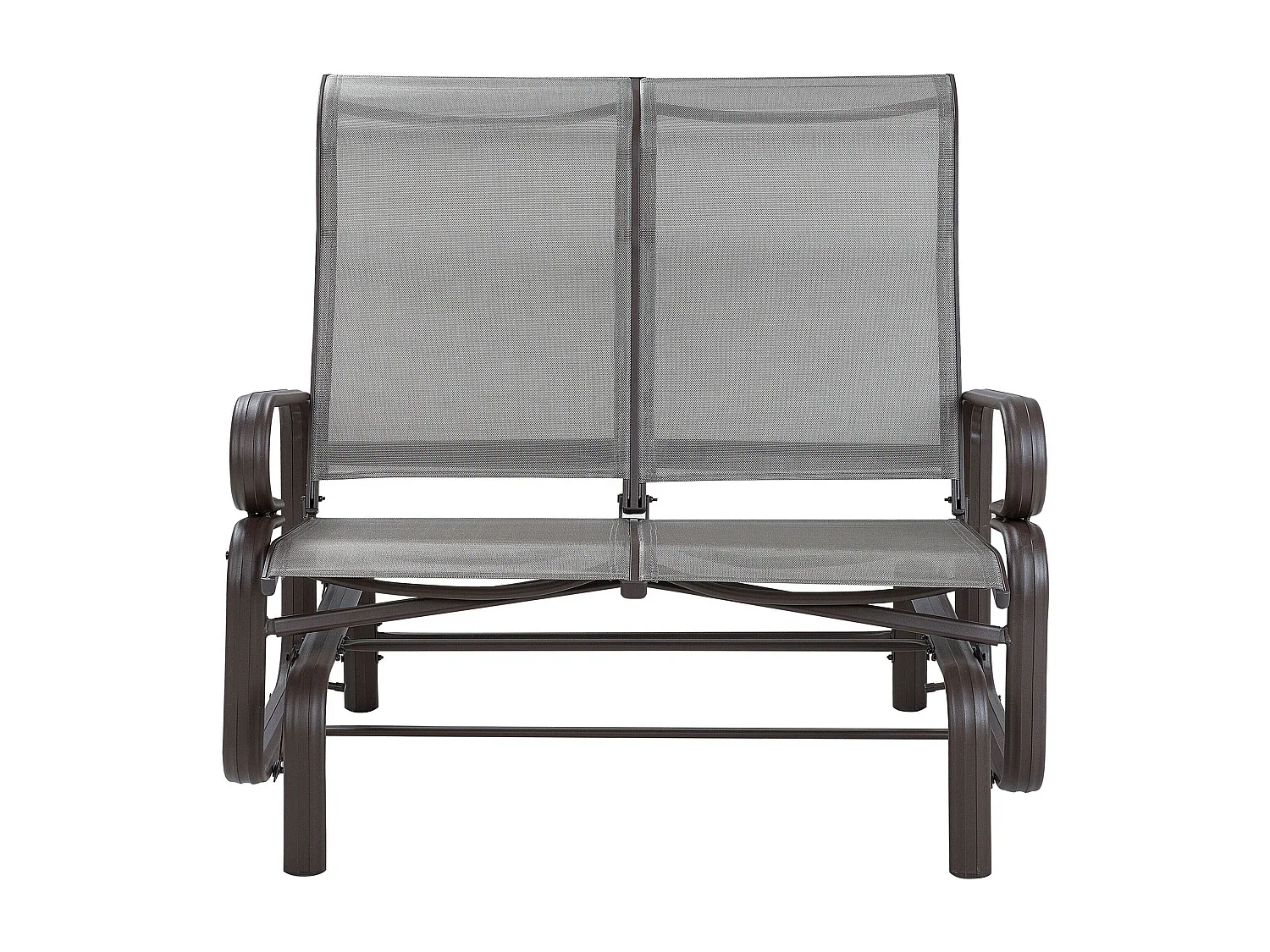 Banc de jardin BORGIO 114 cm Métal Marron/gris