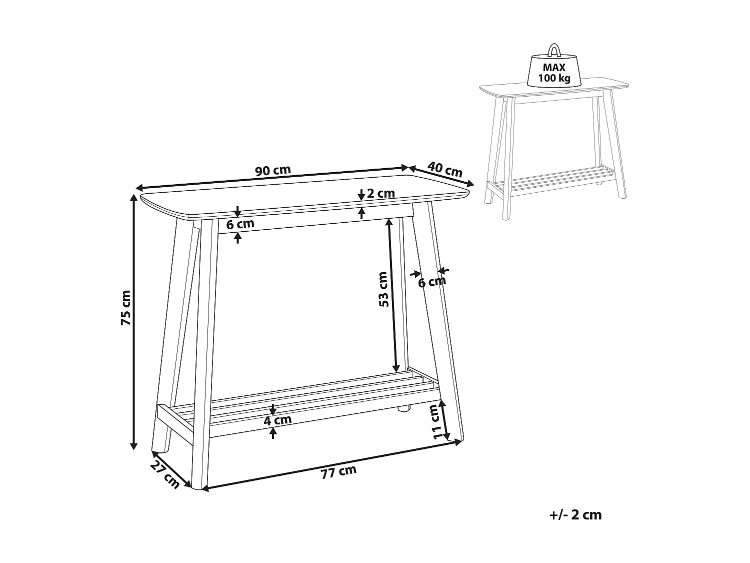 Console TULARE Marron clair