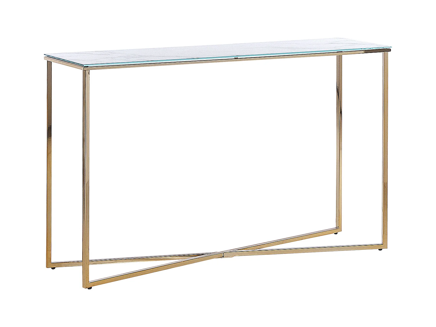 Console ROYSE Verre de sécurité Marbre blanc