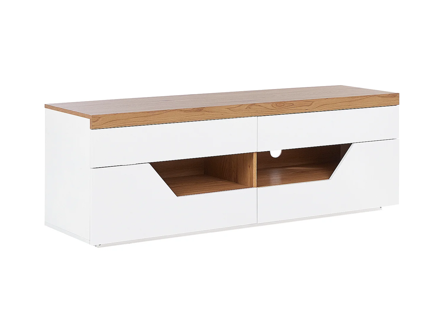 Meuble TV CHEVAL Marron/blanc