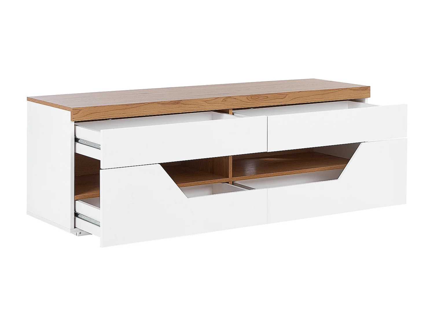 Meuble TV CHEVAL Marron/blanc