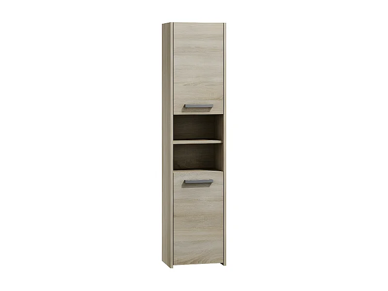 CDF Badschrank S40 | Farbe: Eiche Sonoma | Moderner Badezimmerschrank | Ablagefläche | Geräumige Einlegeböden | Türen | Einfache Montage