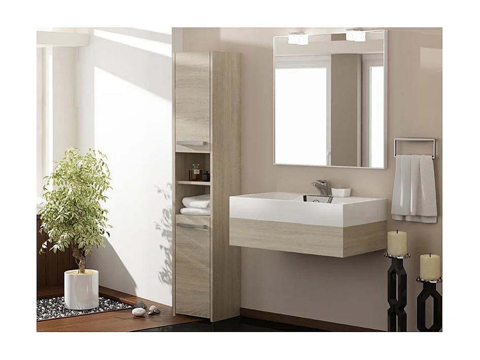 PISA - Mobile da bagno in stile moderno - 170x40x30cm - Mobile da bagno a colonna - Mobile da bagno - Effetto legno