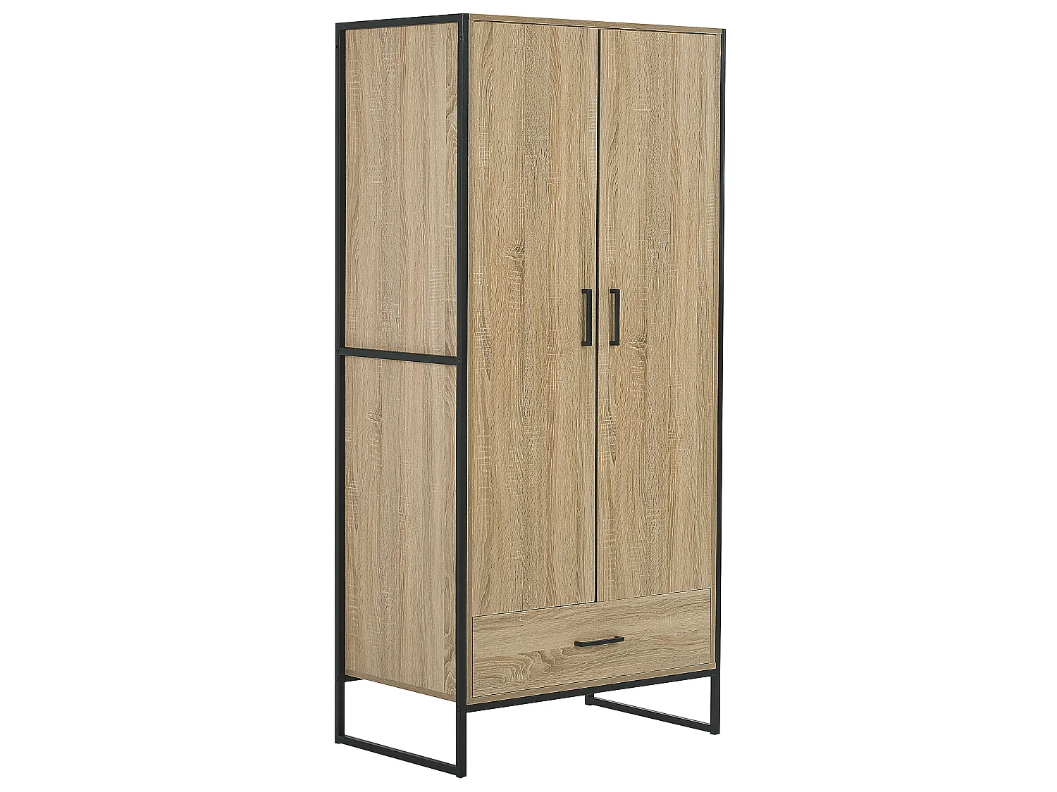 Armoire 2 portes avec tiroir bois clair SCHWEDT