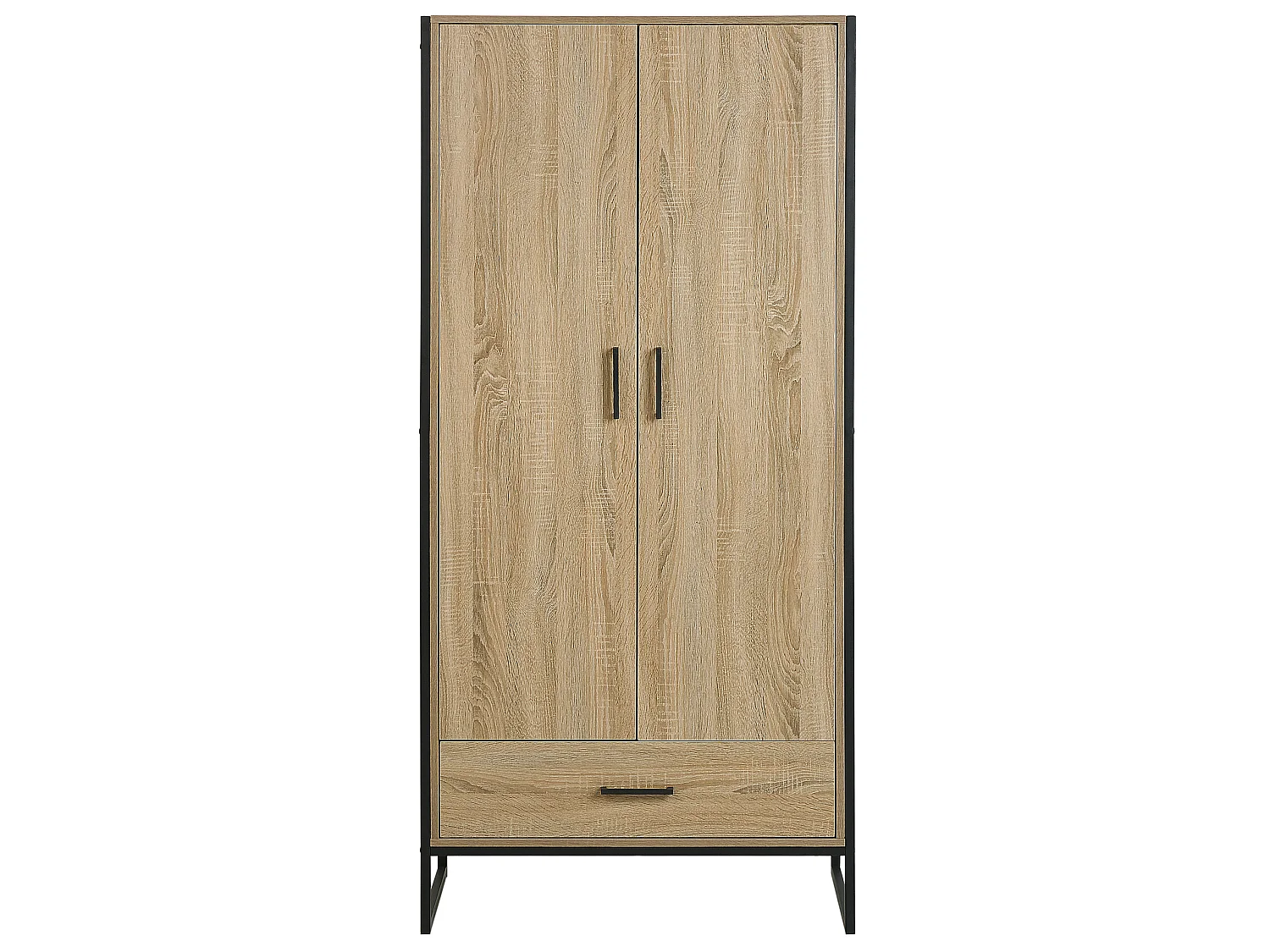 Armoire 2 portes avec tiroir bois clair SCHWEDT