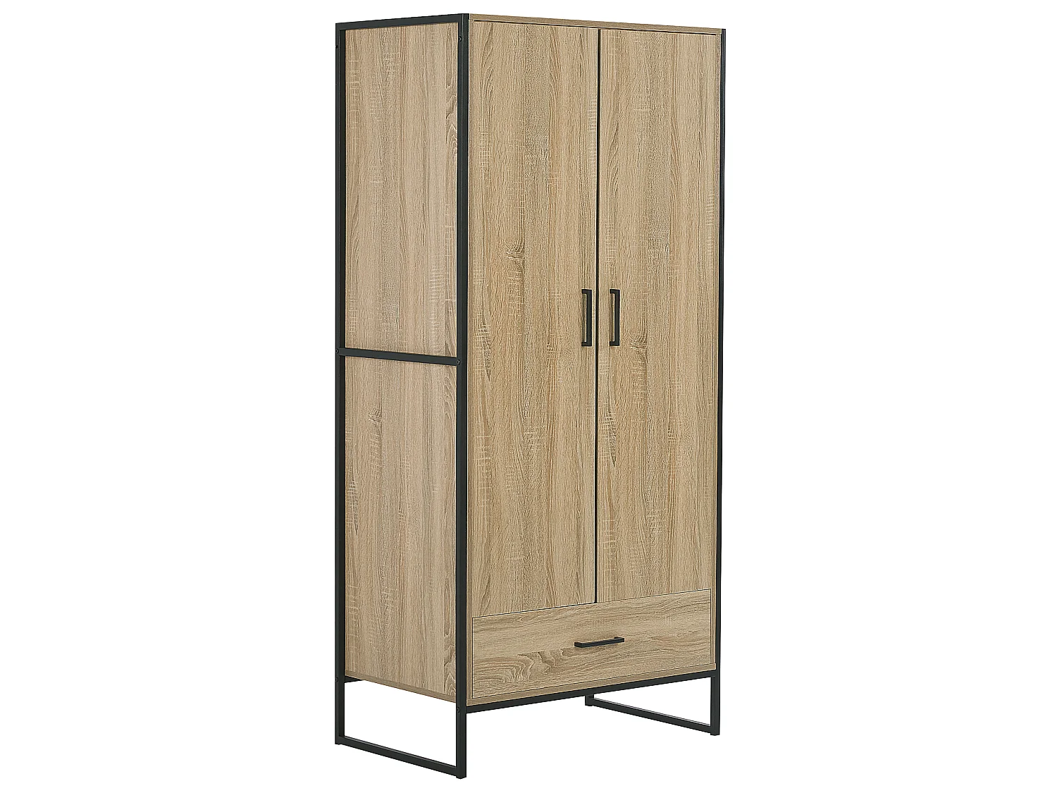 Armoire 2 portes avec tiroir bois clair SCHWEDT