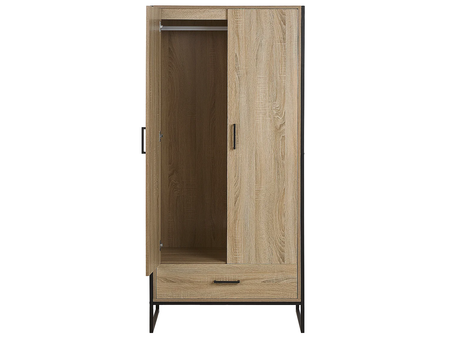 Armoire 2 portes avec tiroir bois clair SCHWEDT