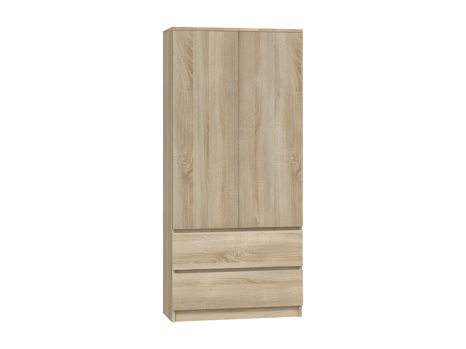 TORINO - Armadio in stile moderno per camera da letto soggiorno - Armadio multifunzionale - 2 ante + cassetti - Spogliatoio - Sistema TIP-ON