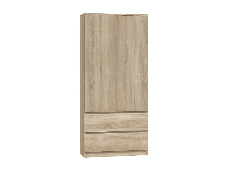 TORINO - Armadio in stile moderno per camera da letto soggiorno - Armadio multifunzionale - 2 ante + cassetti - Spogliatoio - Sistema TIP-ON