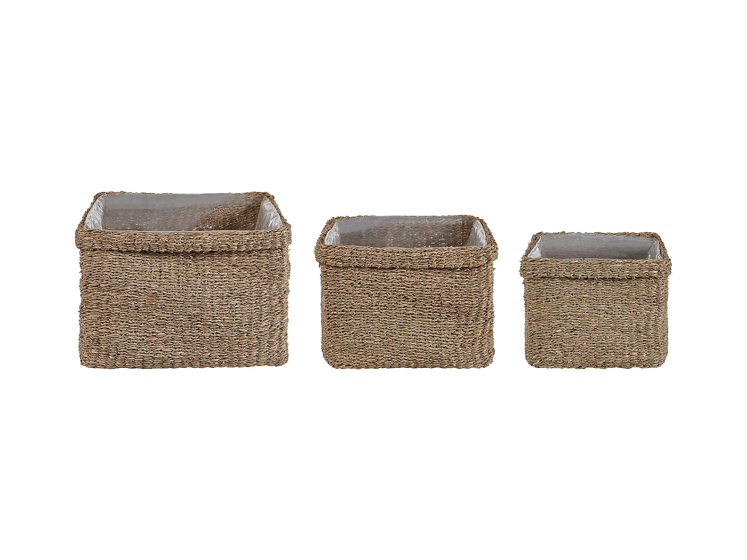 Lot de 3 pots de fleurs RIVULINE Herbier marin 23/27/30 cm Naturel