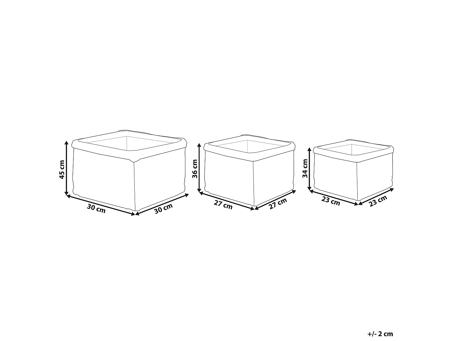 Lot de 3 pots de fleurs RIVULINE Herbier marin 23/27/30 cm Naturel