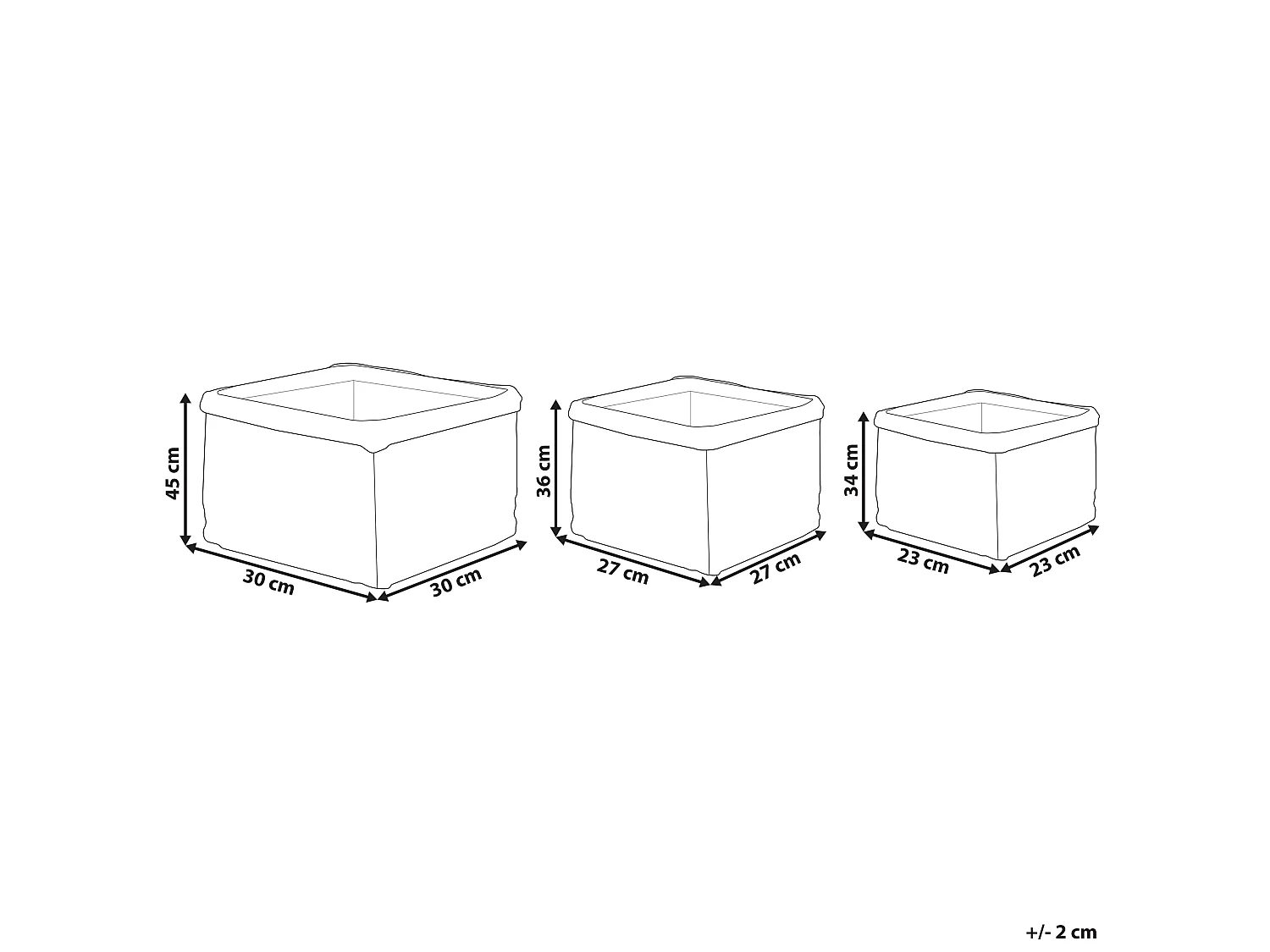 Lot de 3 pots de fleurs RIVULINE Herbier marin 23/27/30 cm Naturel