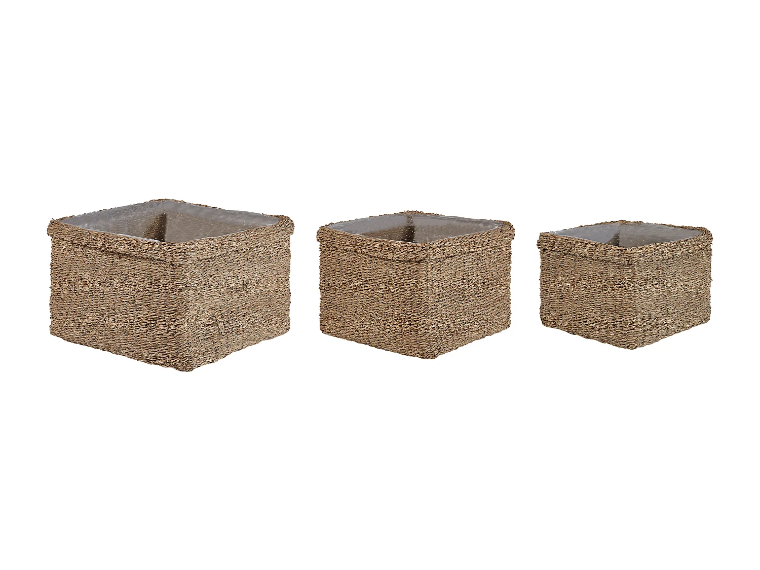 Lot de 3 pots de fleurs RIVULINE Herbier marin 23/27/30 cm Naturel