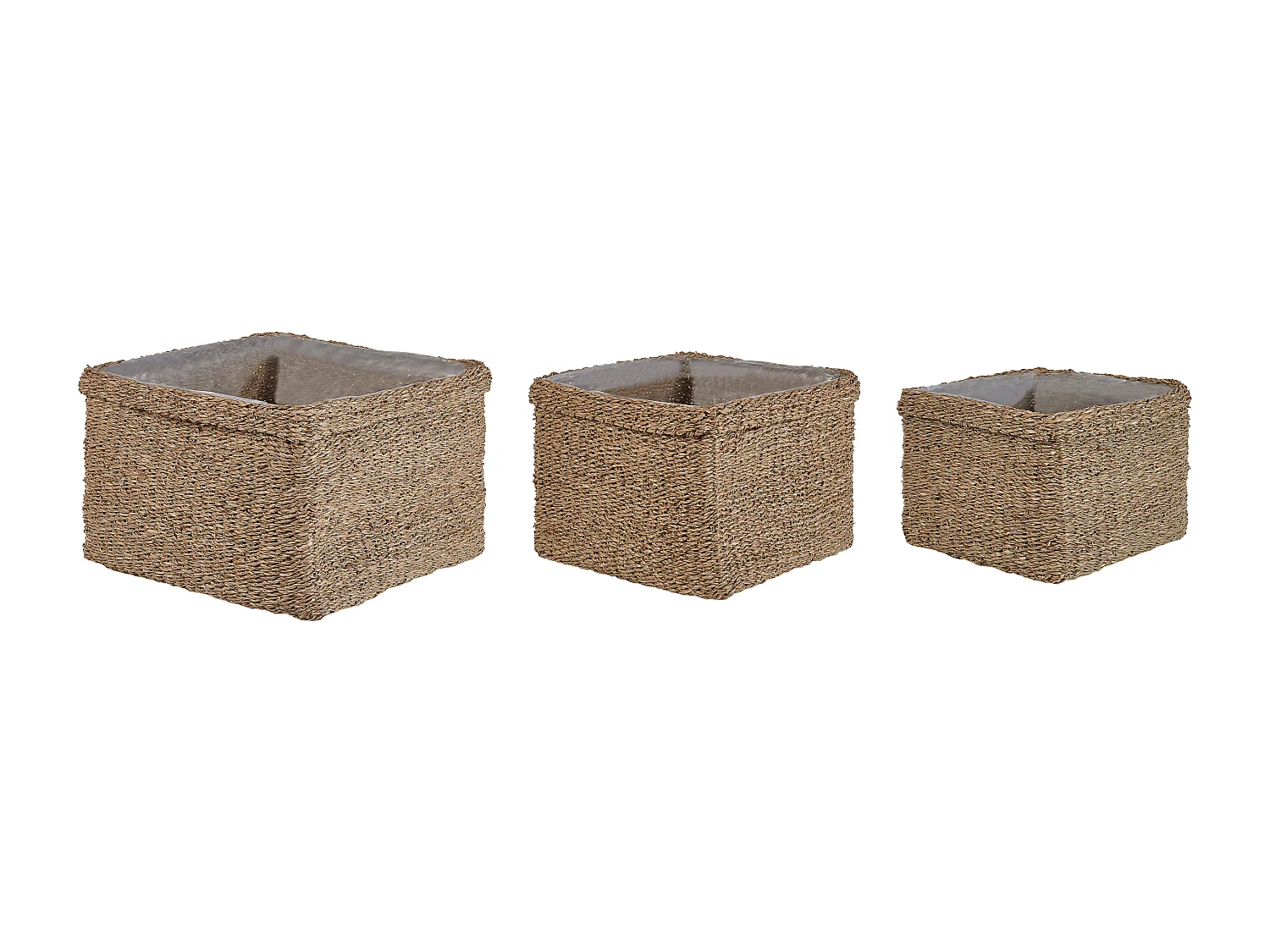 Set van 3 bloempotten RIVULINE Wicker 23/27/30 cm Natuurlijk