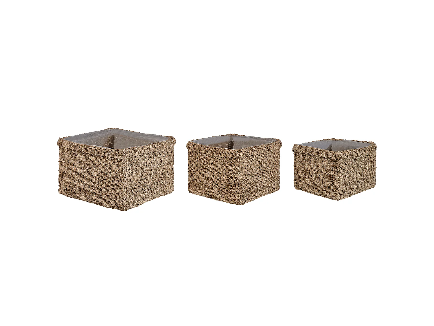 Set van 3 bloempotten RIVULINE Wicker 23/27/30 cm Natuurlijk