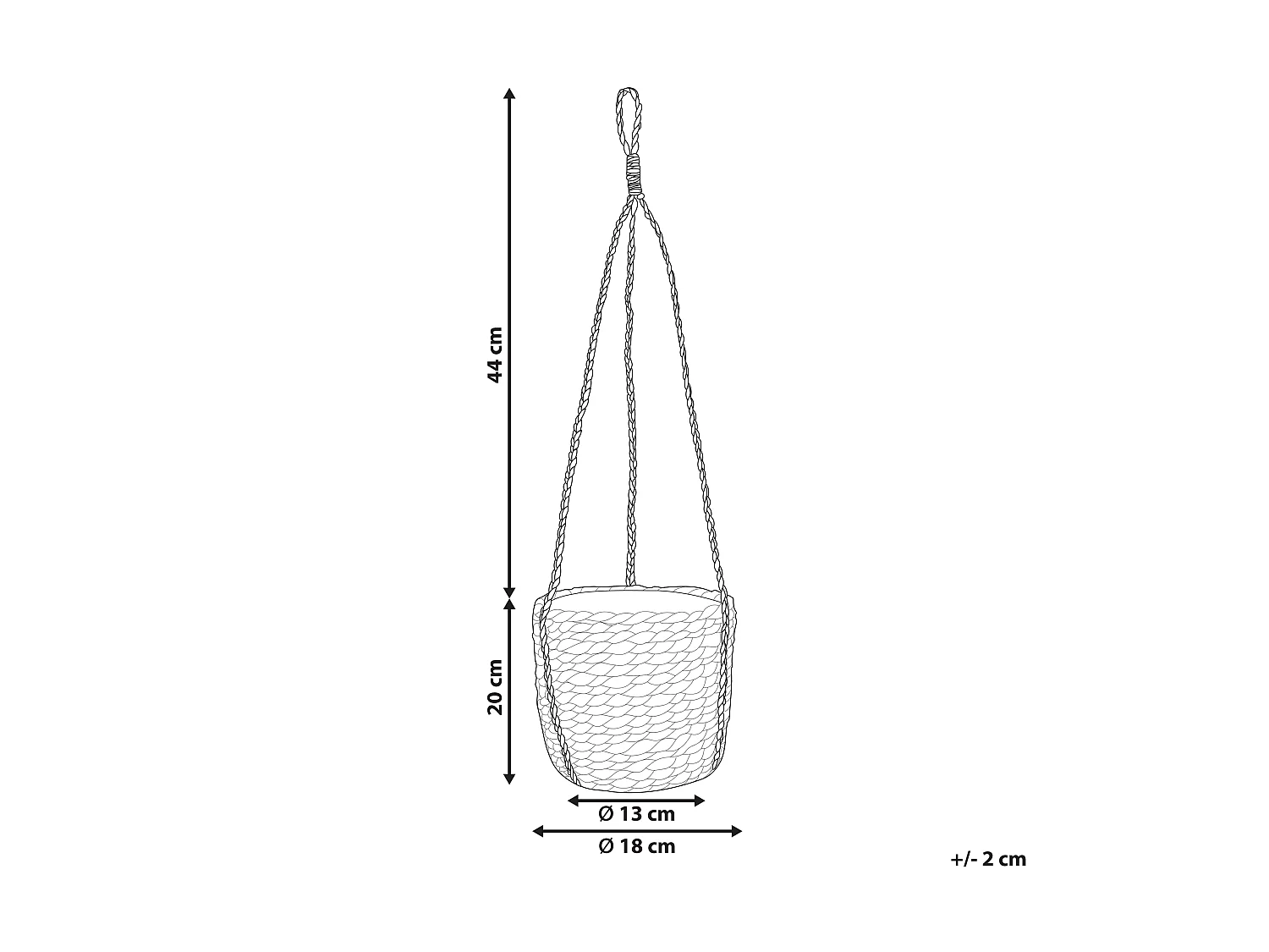 Bloempot RUFFE Wicker 18 cm Natuurlijk