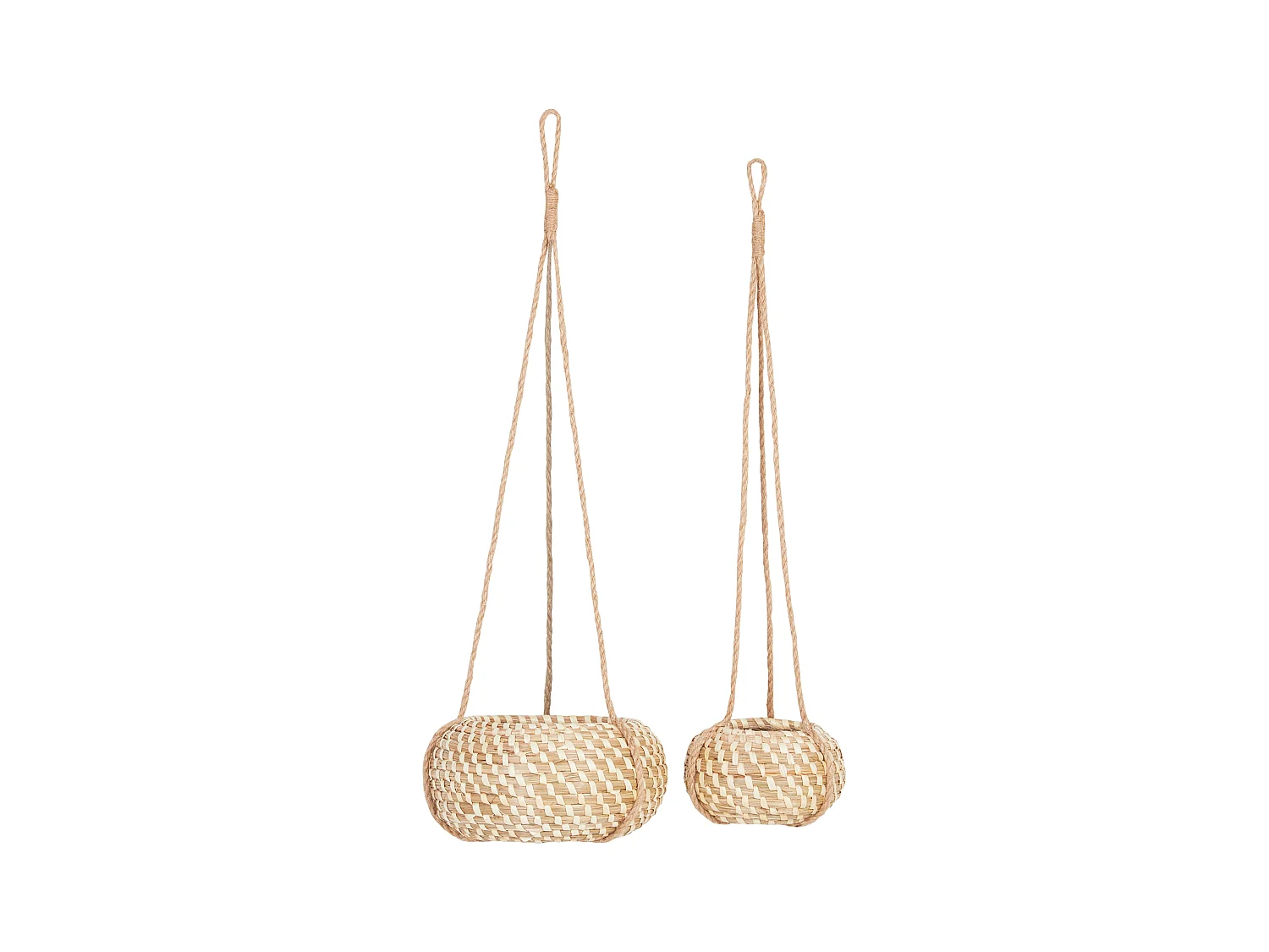Lot de 2 pots de fleurs REMORA Herbier marin 27/22 cm Naturel