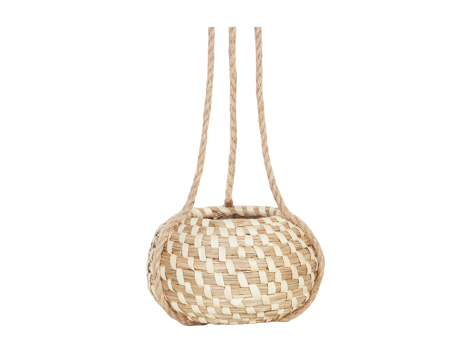 Set van 2 bloempotten REMORA Wicker 27/22 cm Natuurlijk