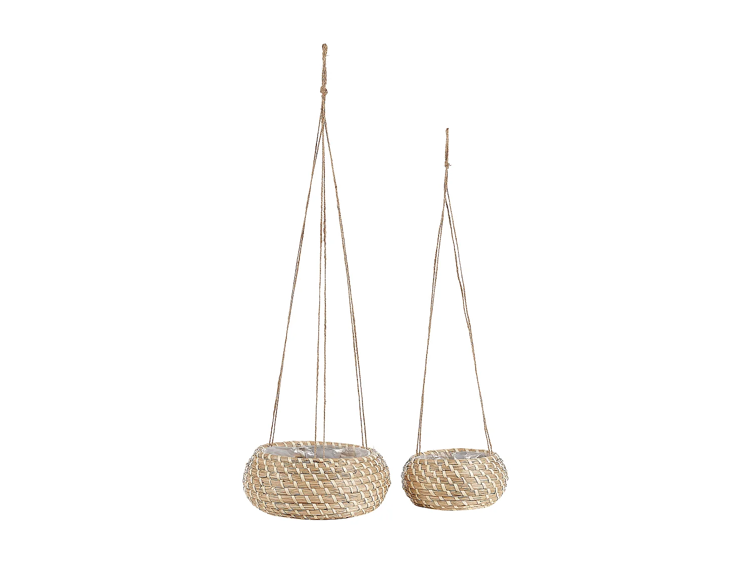 Set van 2 bloempotten REMORA Wicker 27/22 cm Natuurlijk