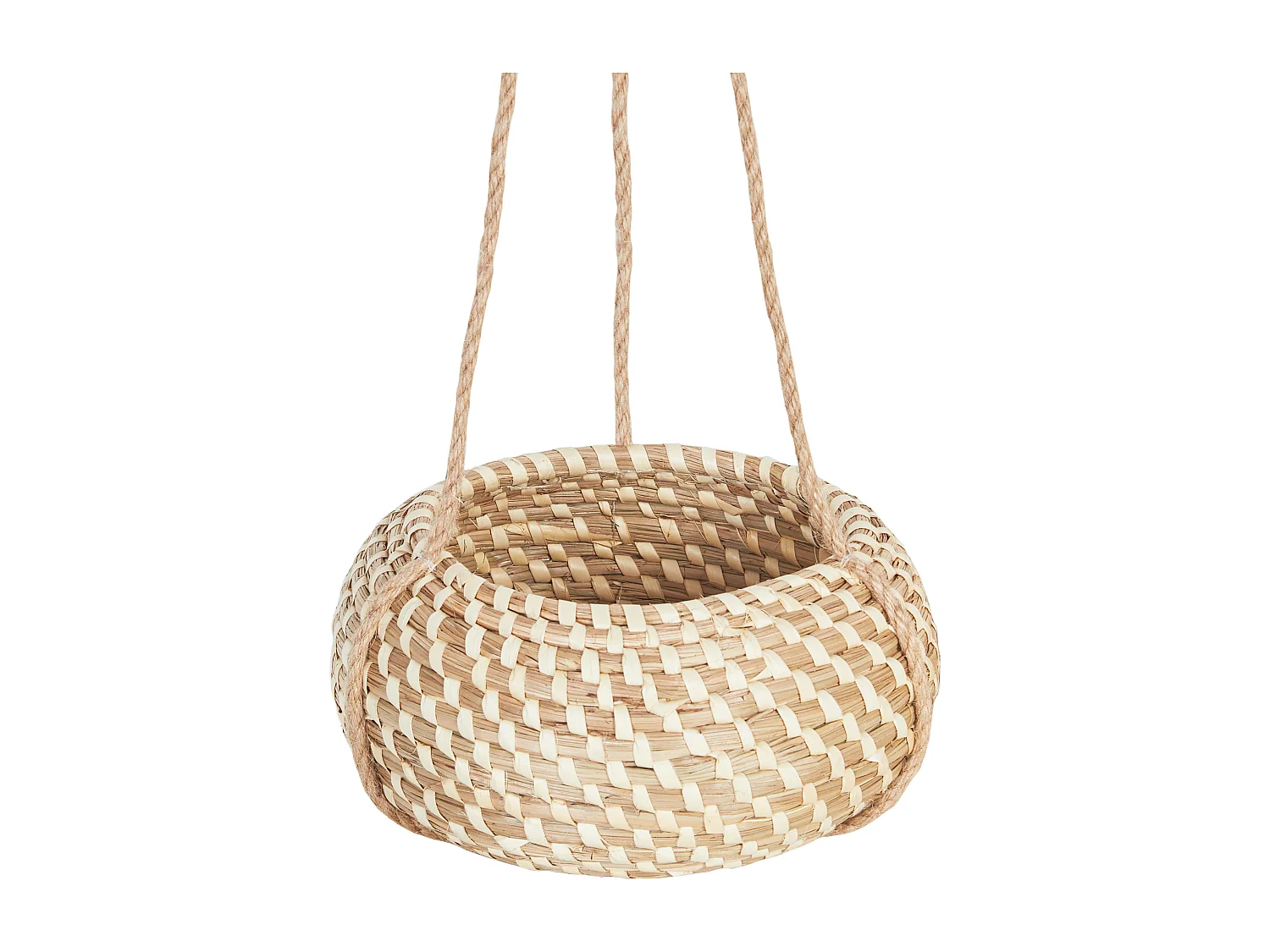 Set van 2 bloempotten REMORA Wicker 27/22 cm Natuurlijk
