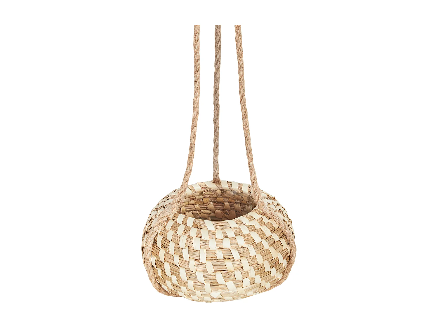 Set van 2 bloempotten REMORA Wicker 27/22 cm Natuurlijk