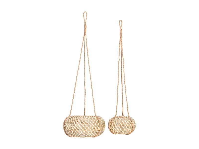 Conjunto de 2 vasos para plantas REMORA Vime 27/22 cm Natural