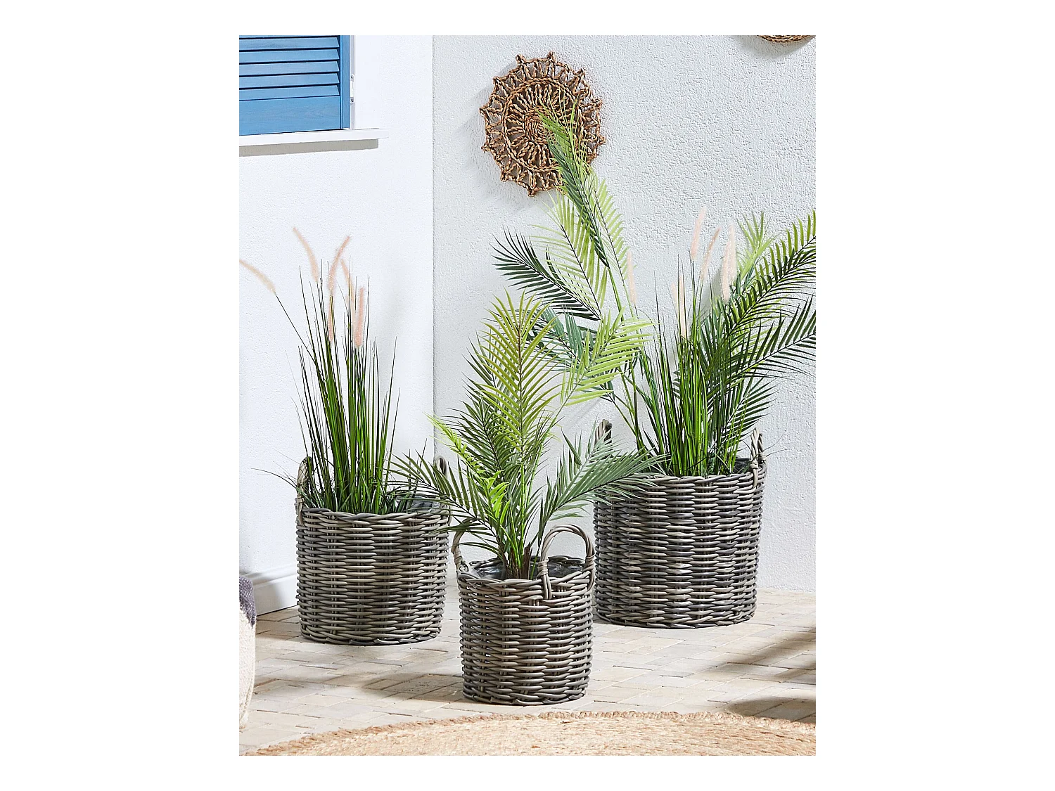 Lot de 3 pots de fleurs NIKITI 29/35/40 cm Taupe