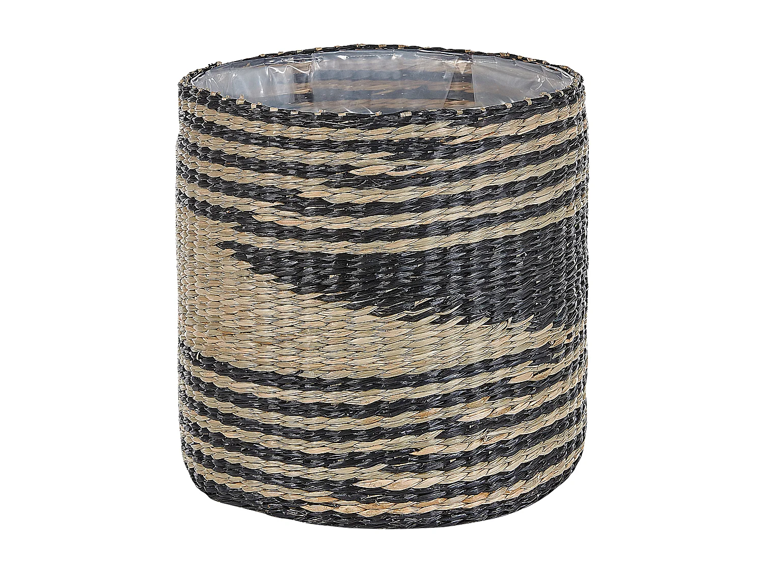 Lot de 3 pots de fleurs RATTAIL Herbier marin 32/29/27 cm Noir