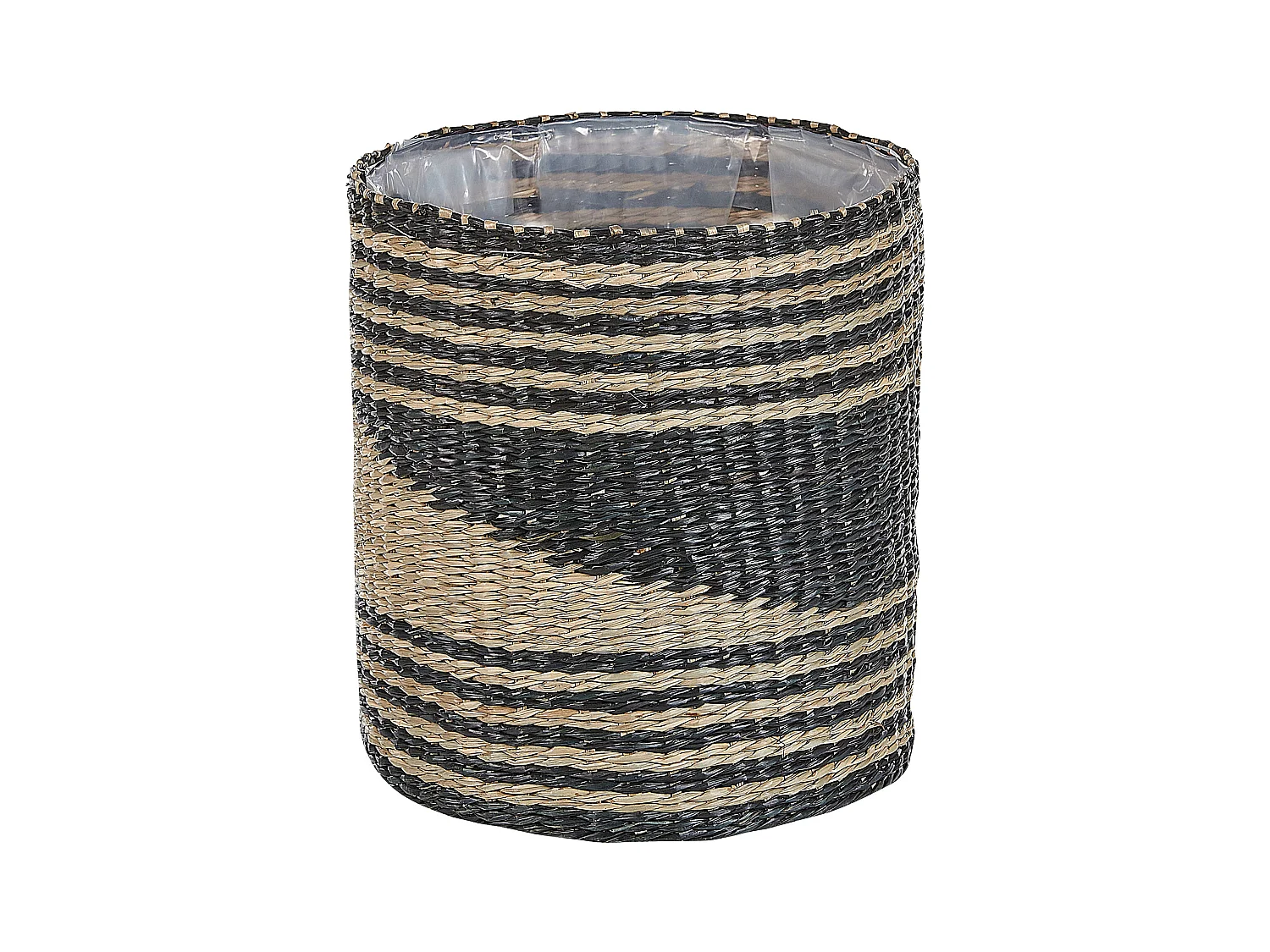 Set van 3 bloempotten RATTAIL Wicker 32/29/27 cm Zwart