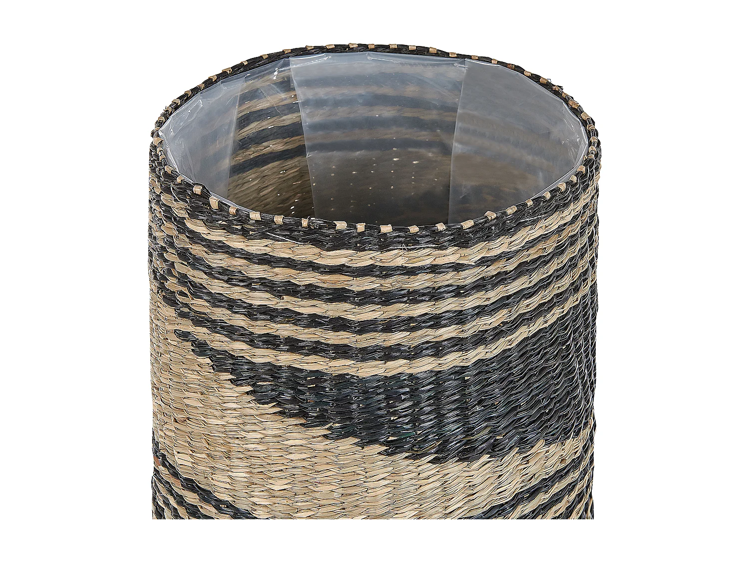 Conjunto de 3 macetas RATTAIL Mimbre 32/29/27 cm Negro