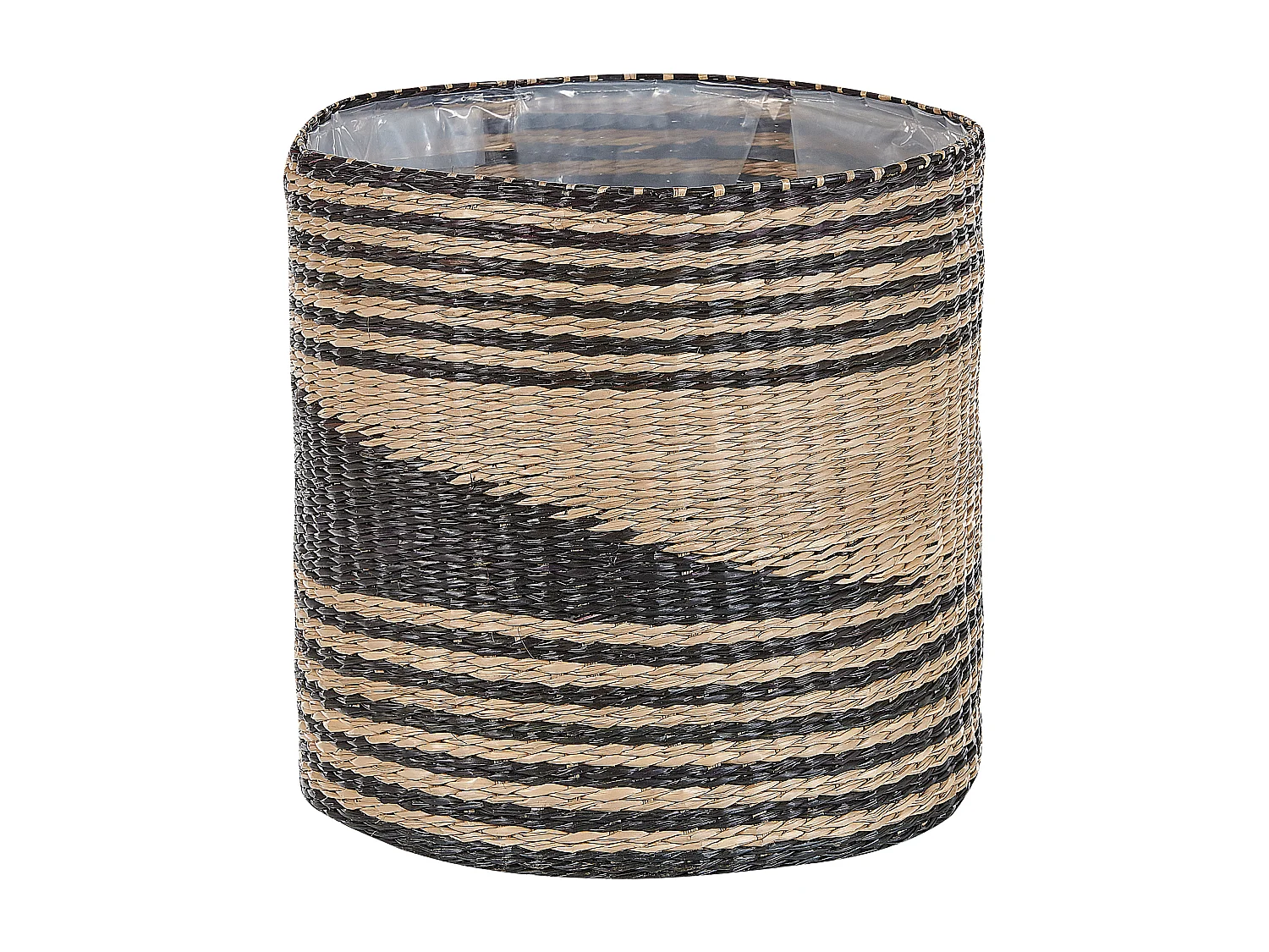 Set van 3 bloempotten RATTAIL Wicker 32/29/27 cm Zwart