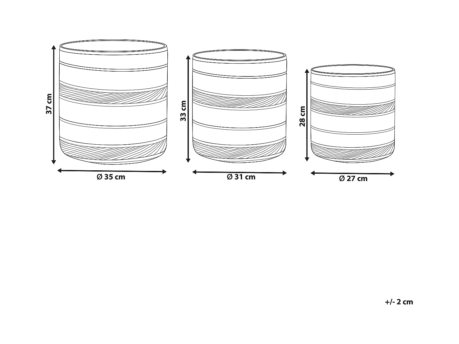 Blumenkorb Seegras natürlich / schwarz 3er Set rund geflochten Boho Stil Rasbora