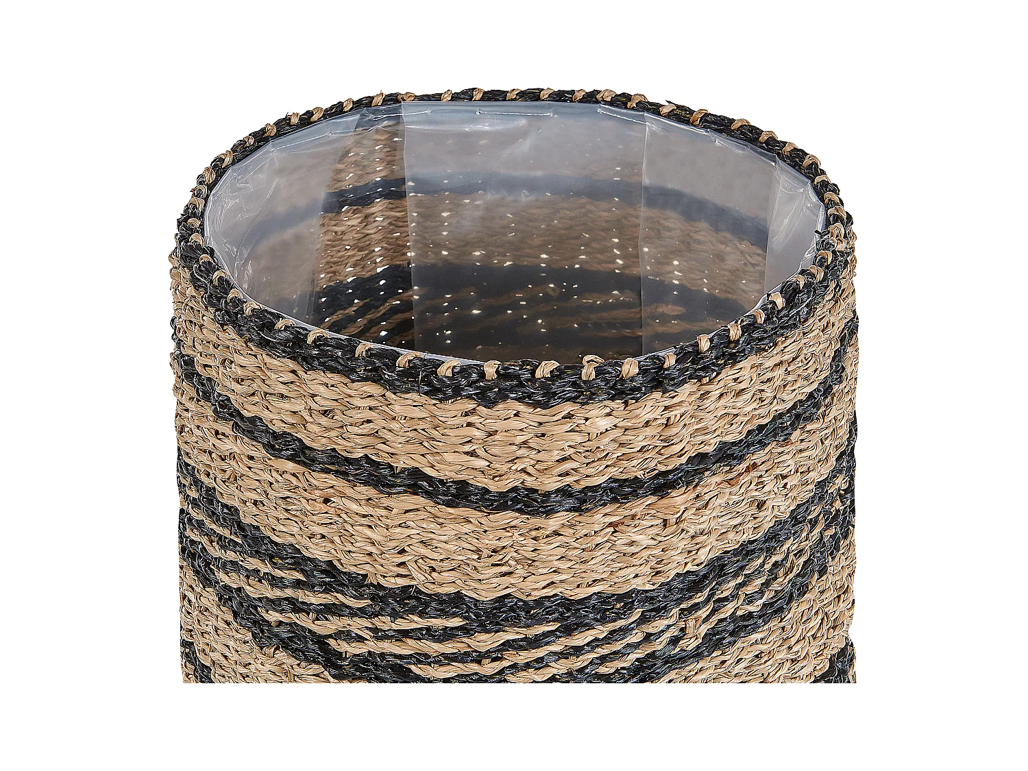 Set van 3 bloempotten RASBORA Wicker 35/31/27 cm Zwart