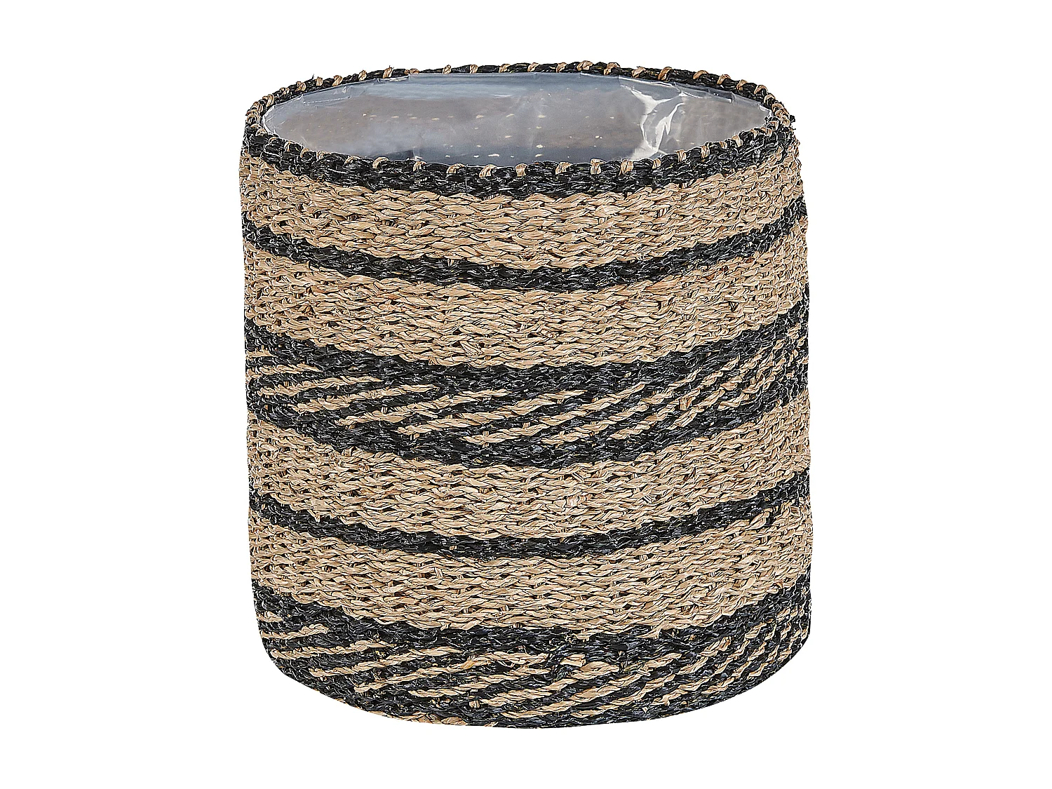 Set van 3 bloempotten RASBORA Wicker 35/31/27 cm Zwart