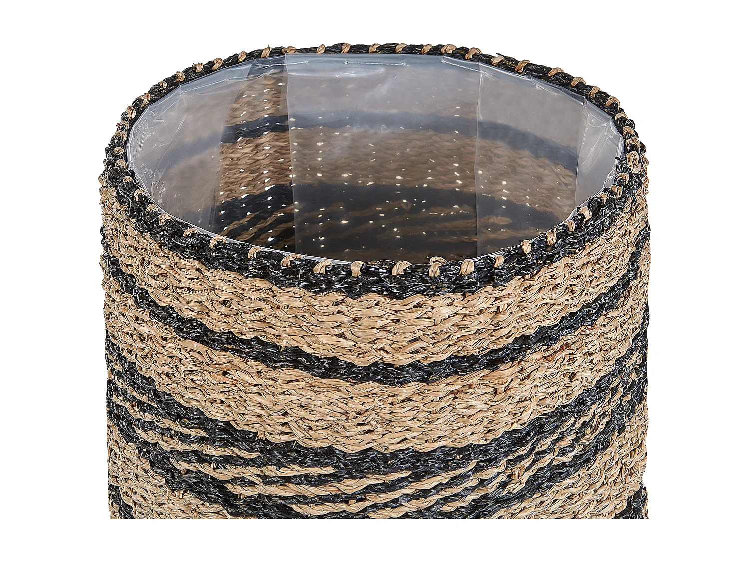 Set van 3 bloempotten RASBORA Wicker 35/31/27 cm Zwart