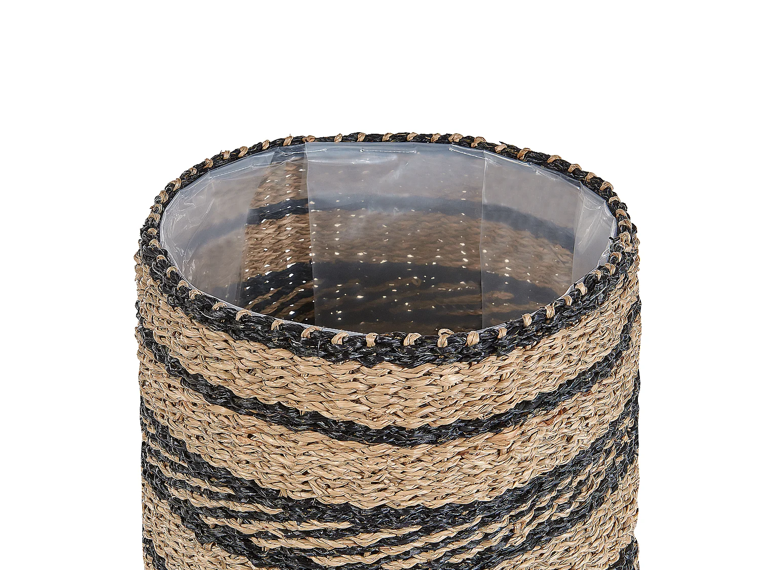 Zestaw 3 doniczek RASBORA Plecionka 35/31/27 cm Czarny