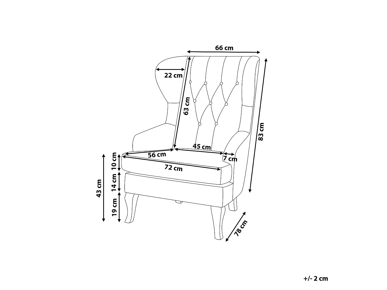 Fauteuil à oreilles ALTA Tissu Jaune