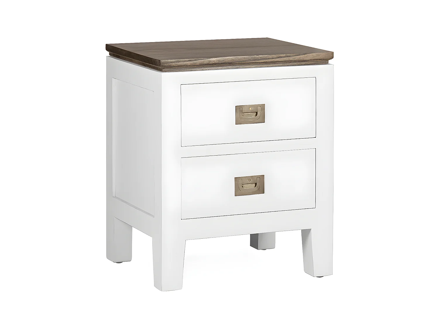EVEREST - Table de chevet en bois blanc L45