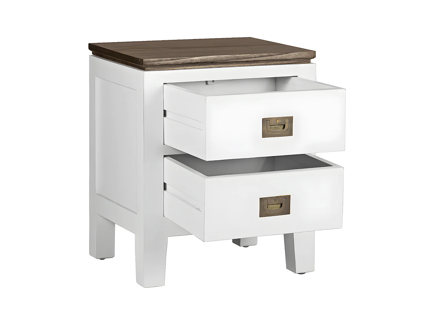 EVEREST - Table de chevet en bois blanc L45