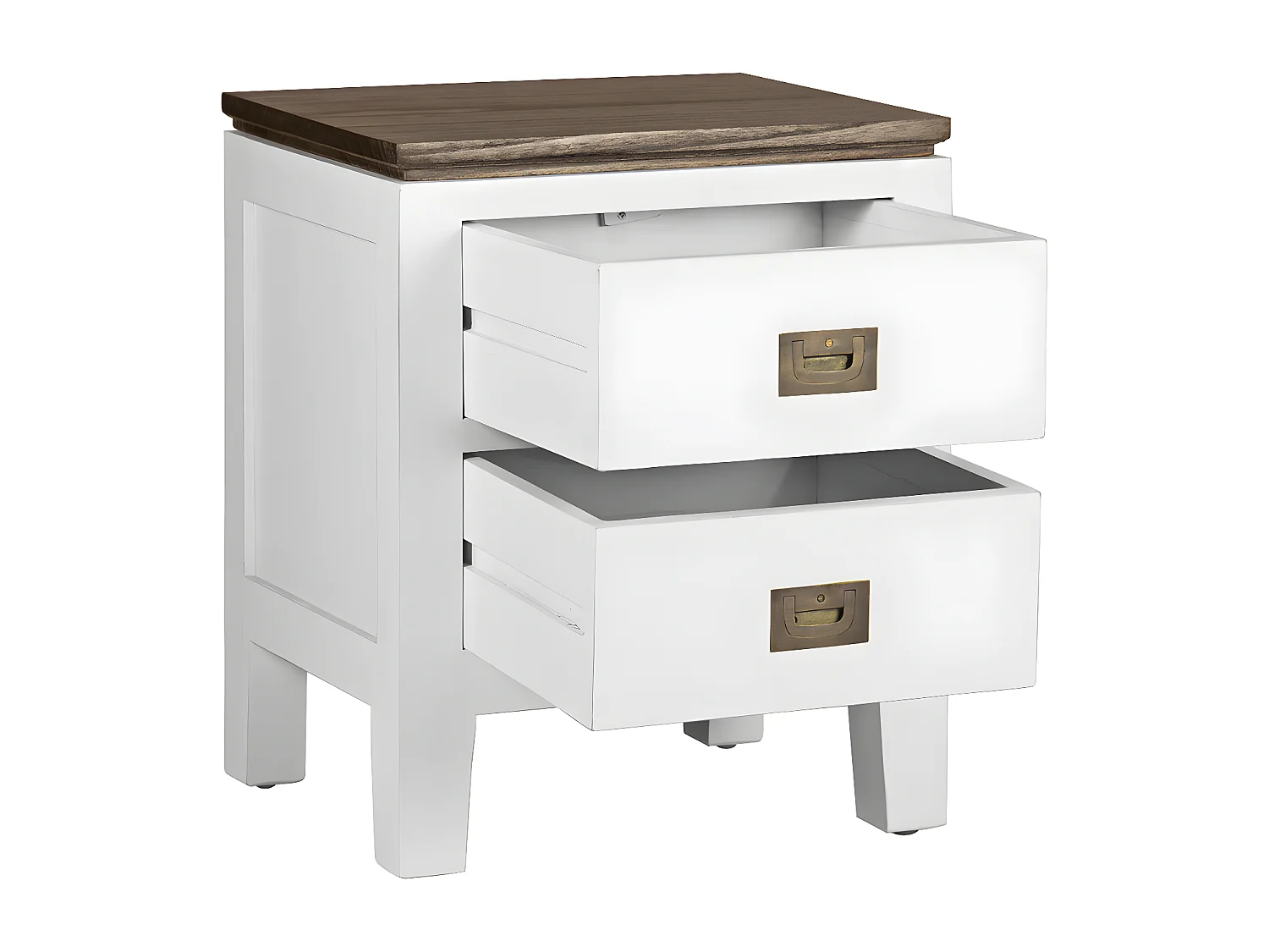EVEREST - Table de chevet en bois blanc L45