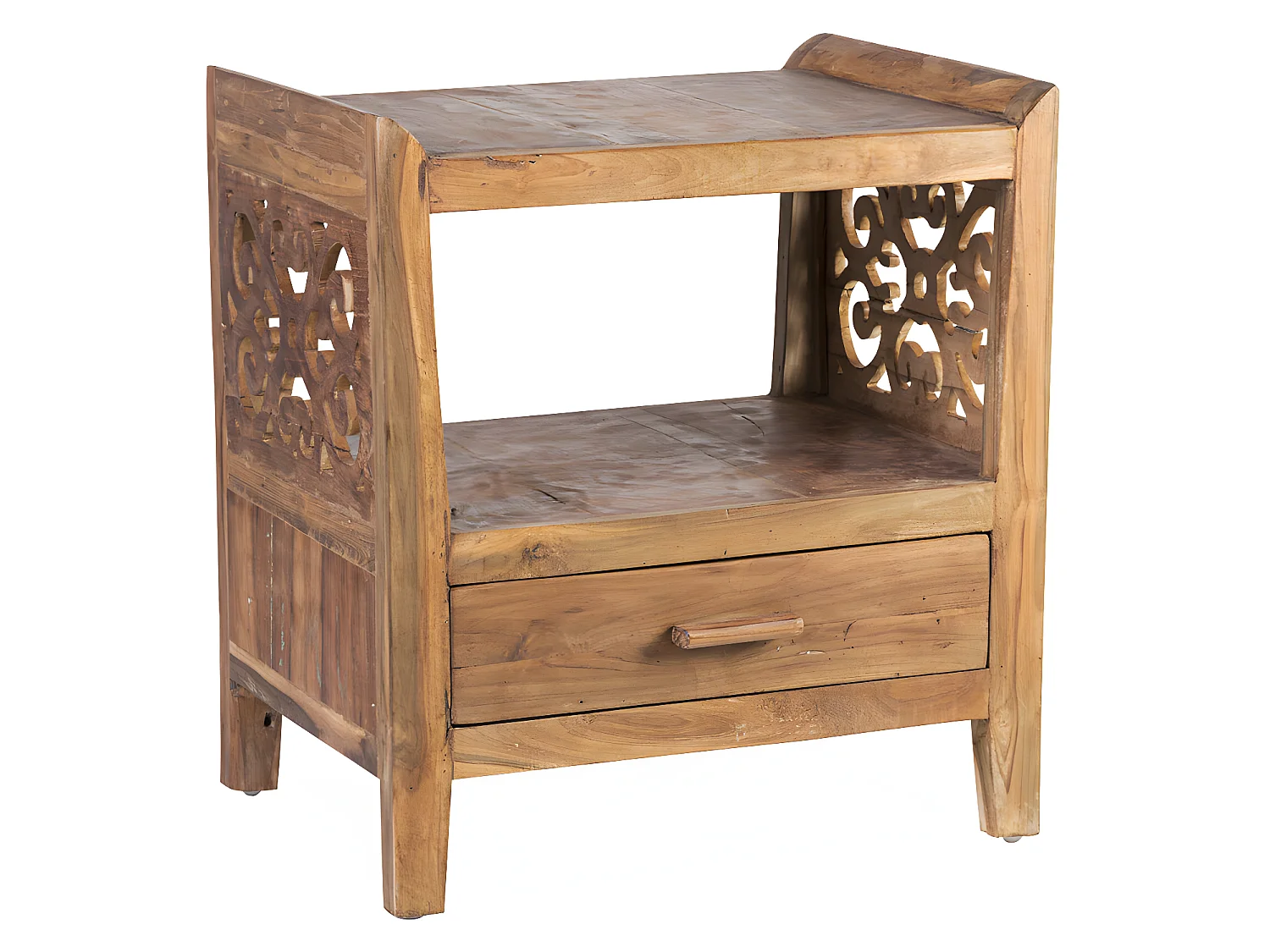 Table de chevet en bois marron L55