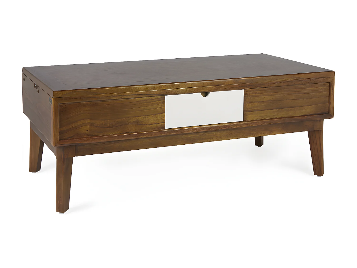 ARTIC - Table basse en bois  marron et blanc L115
