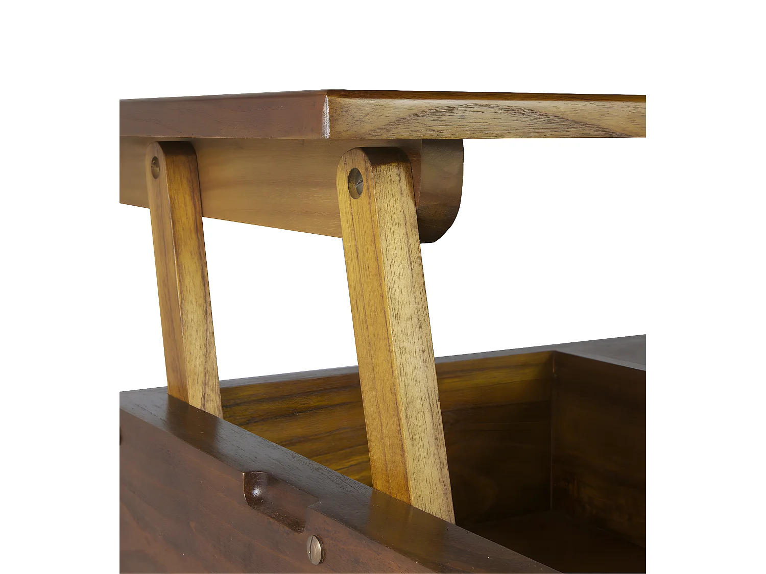 ARTIC - Table basse en bois  marron et blanc L115