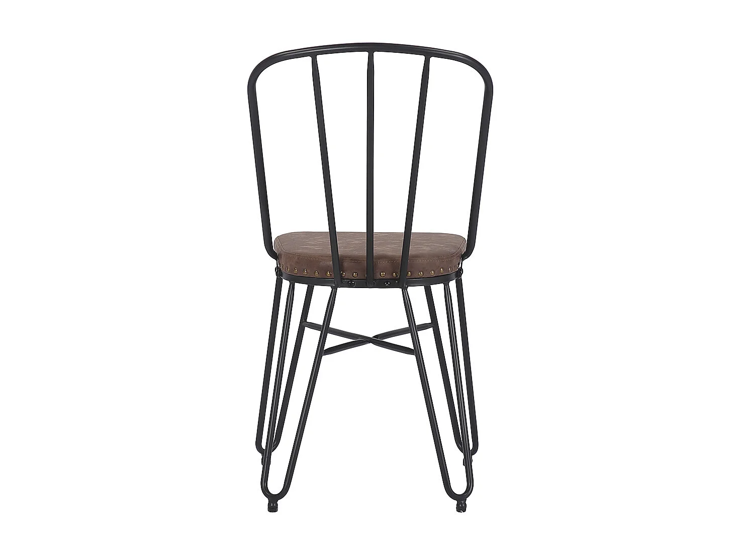 DETROIT - Set de 2 chaises en simili cuir marron et métal noir