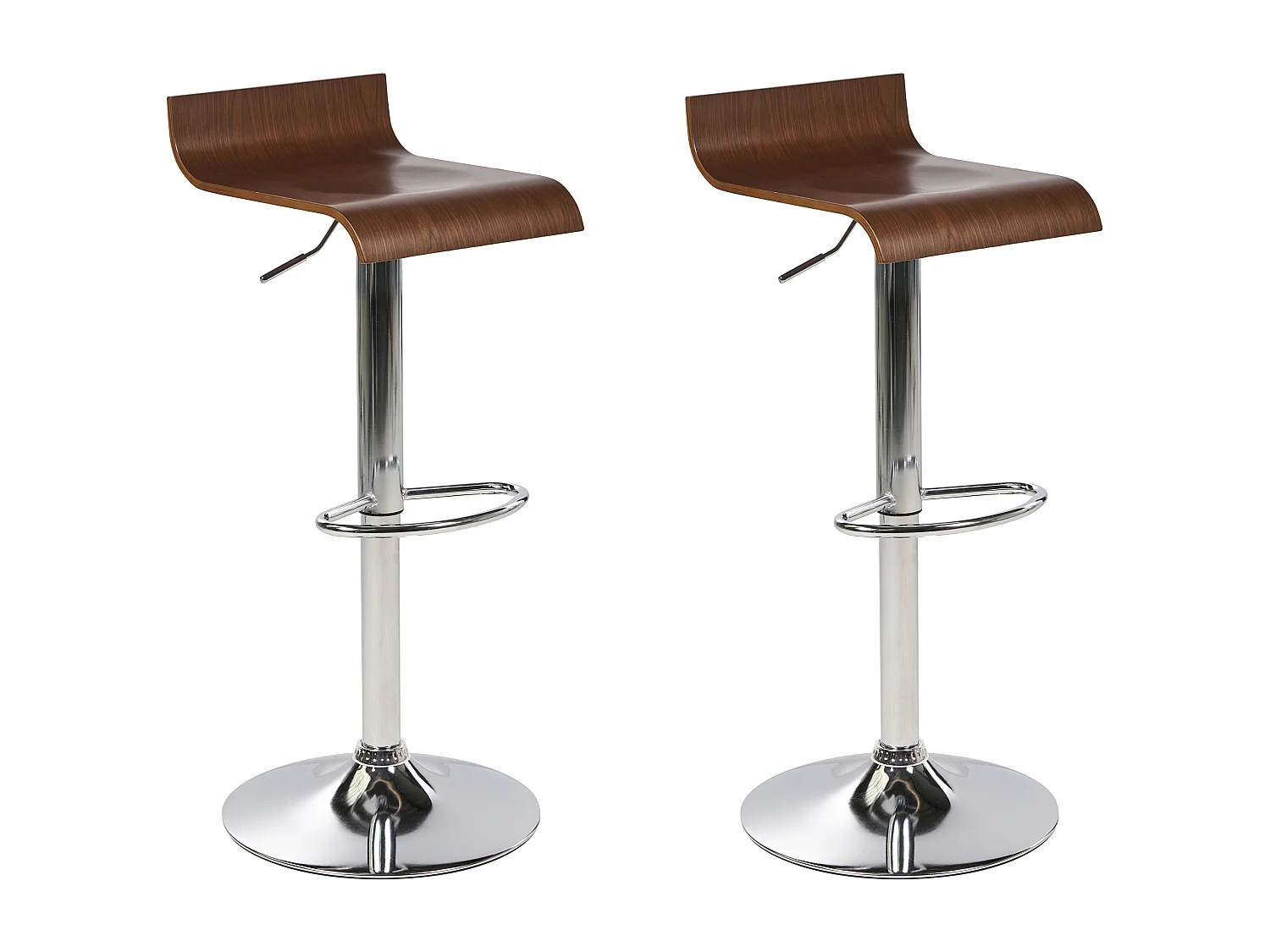 Barkruk Set van 2 Donkere houtkleur VALENCIA