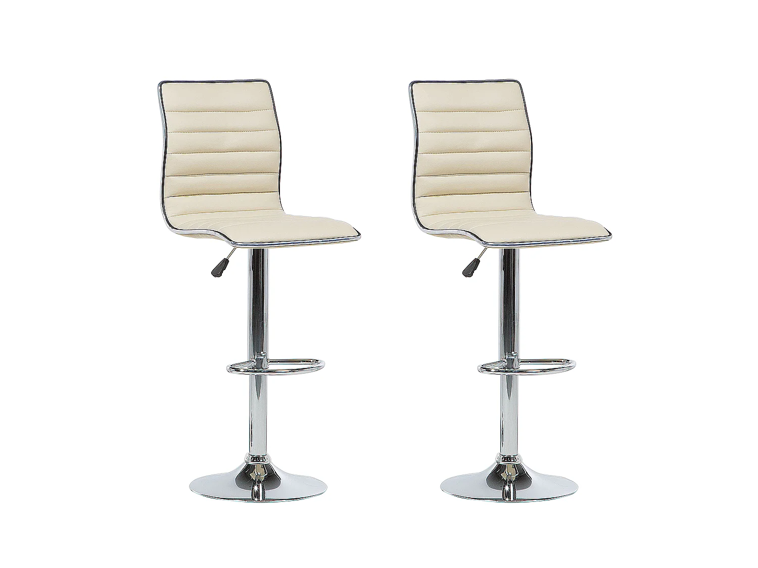 Conjunto de 2 bancos de bar LUCERNE Pele sintética Creme claro